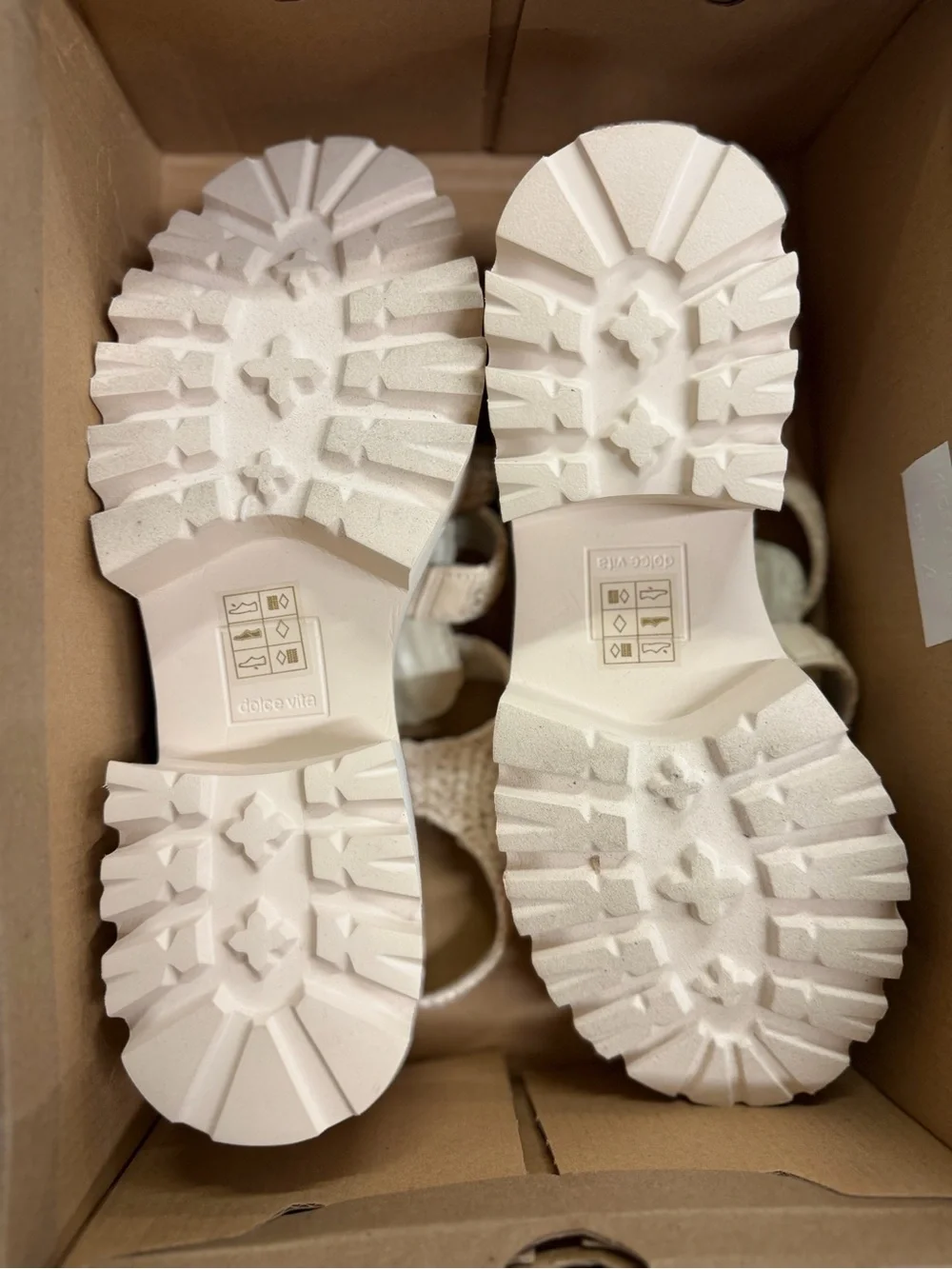 Dolce Vita Cream Woven Platform Sandals